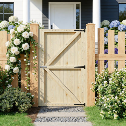 90cm Wide Wooden Garden Gate 180cm High