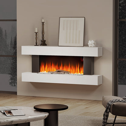 52 Inch Contemporary Wall Mounted/Freestanding Fireplace Mantel