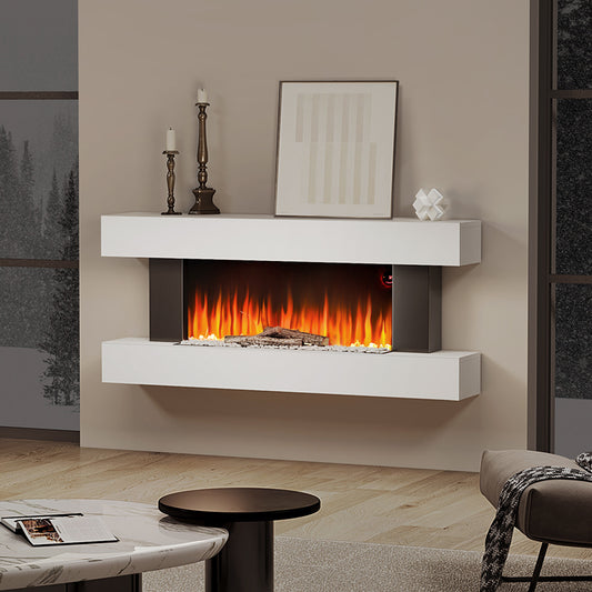 52 Inch Contemporary Wall Mounted/Freestanding Fireplace Mantel