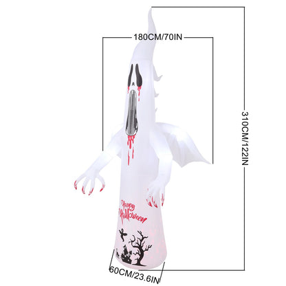 10.2FT Halloween Inflatable Scream Ghost Decoration with Built-in Lights