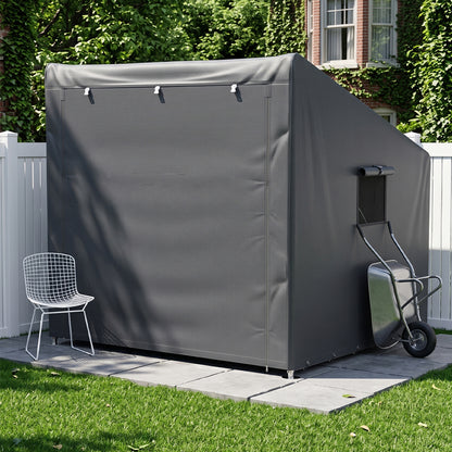 Compact Outdoor Bicycle Storage Shed with Waterproof PE Fabric