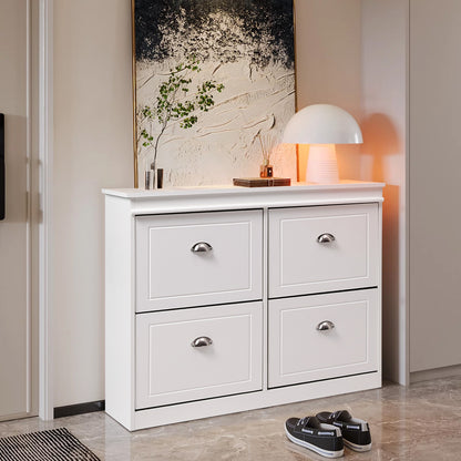 2-Tier Flip Down Shoe Bench Cabinet