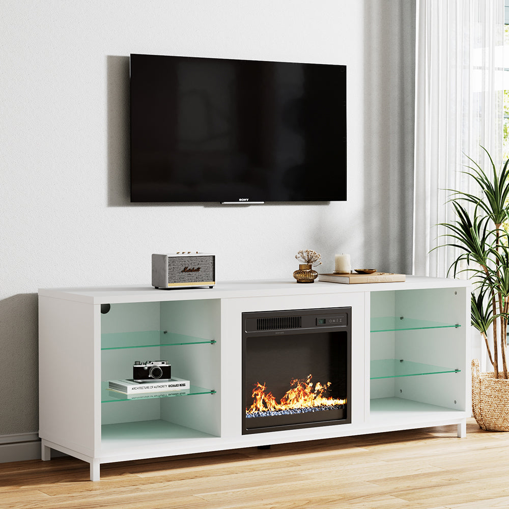 Freestanding TV Stand Entertainment Center with 18 Fireplace