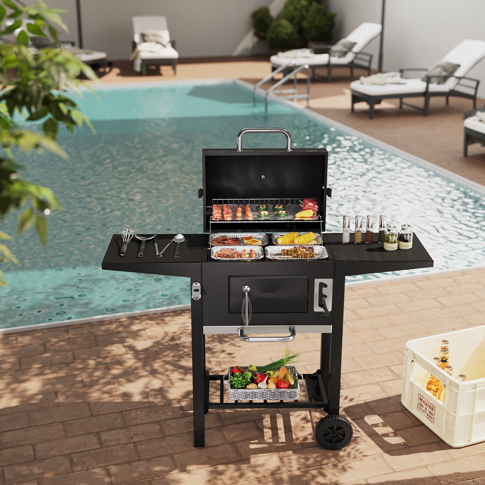 Outdoor Charcoal Grill Smoke Stack