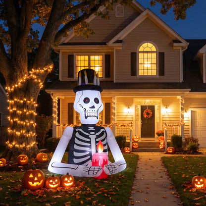 6.2FT Halloween Inflatable Gentleman Skeleton Decoration with Built-in Lights