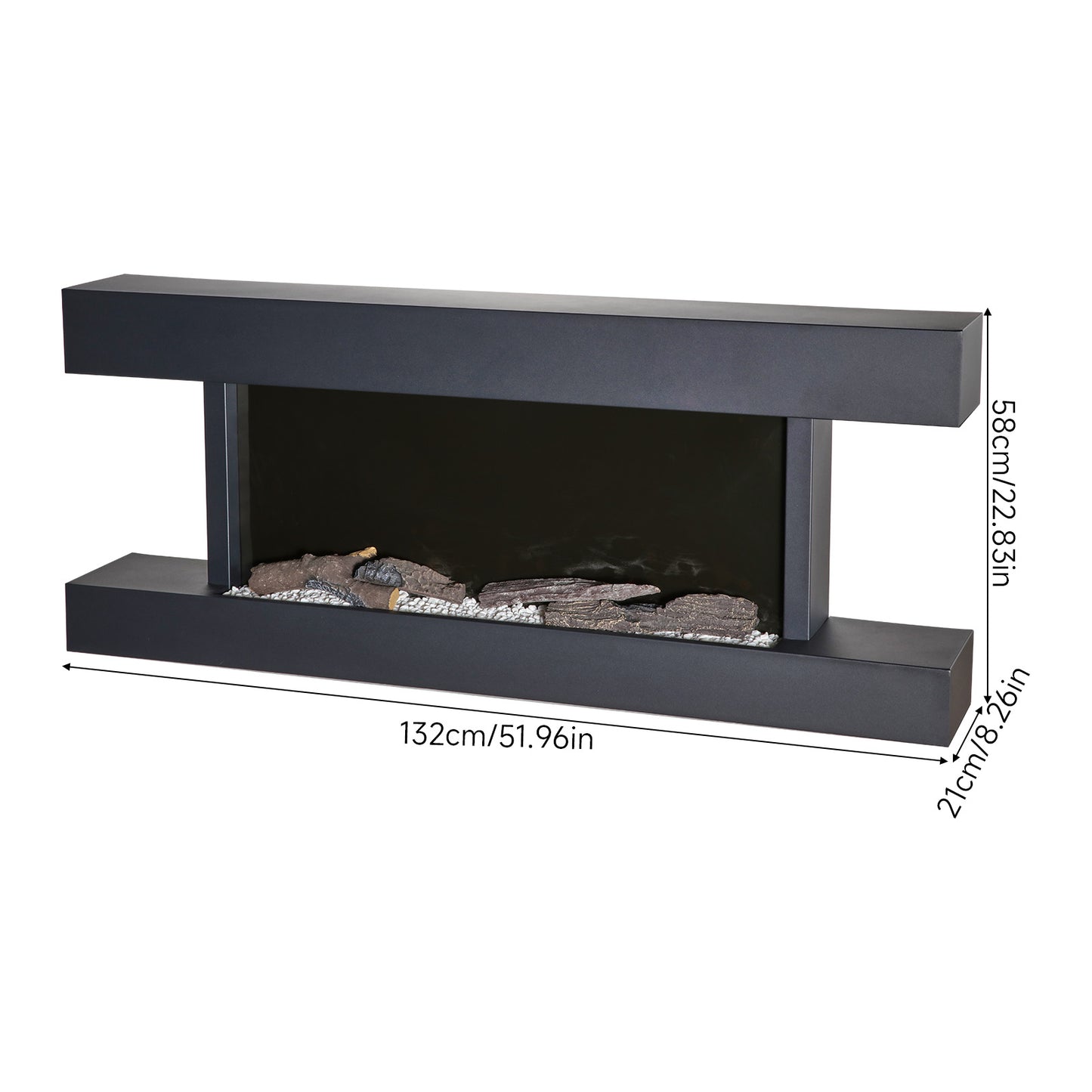 52inch Wall Mounted Electric Fireplace with Remote Control