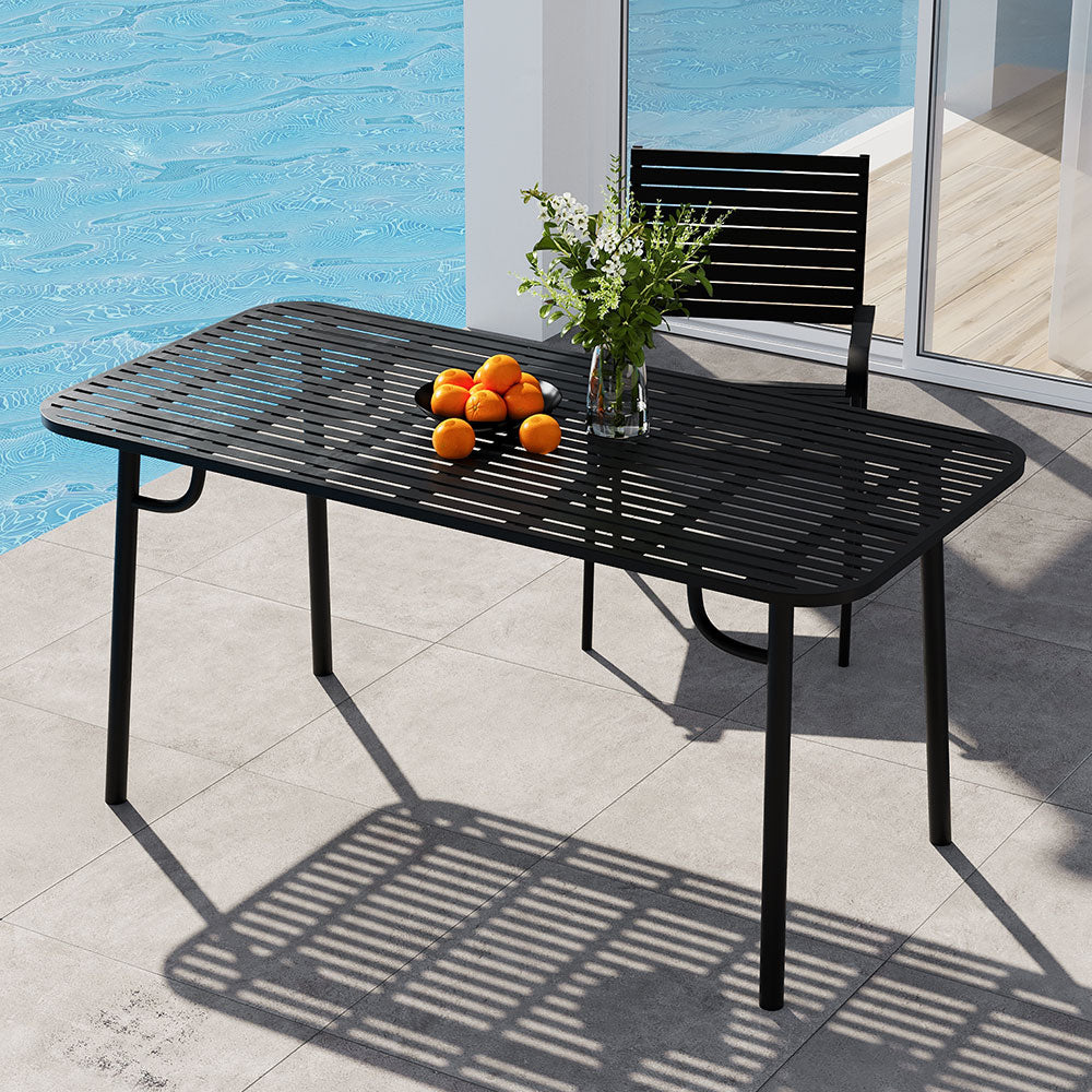 Black Wrought Iron Garden Patio Metal Table