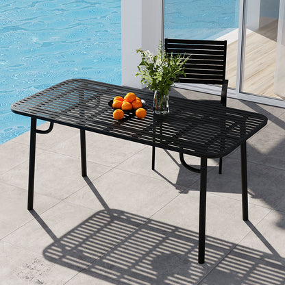Black Wrought Iron Garden Patio Metal Table