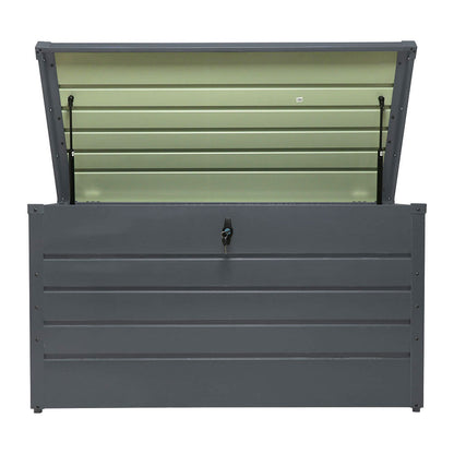 350L Metal Lockable Garden Storage Box Patio Waterproof Box