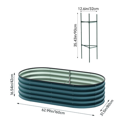Oval-Shaped Galvanised Steel Raised Garden Bed