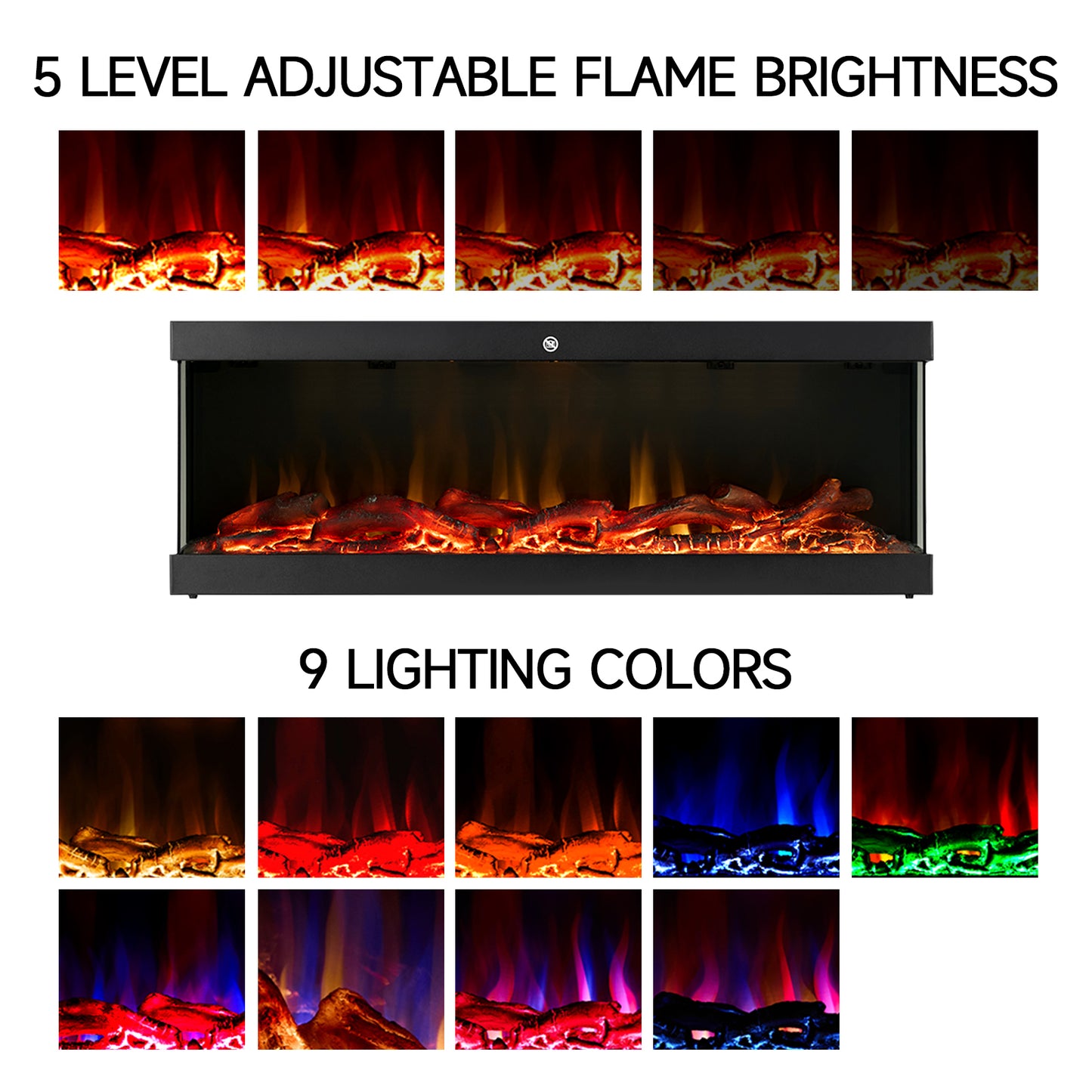 50/60 Inch Electric Fireplace with Remote Control