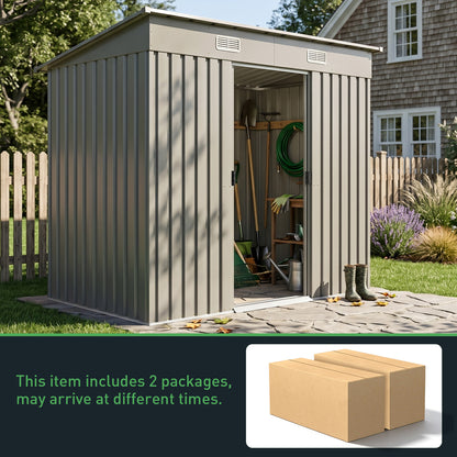 4x8FT Metal Garden Storage Shed