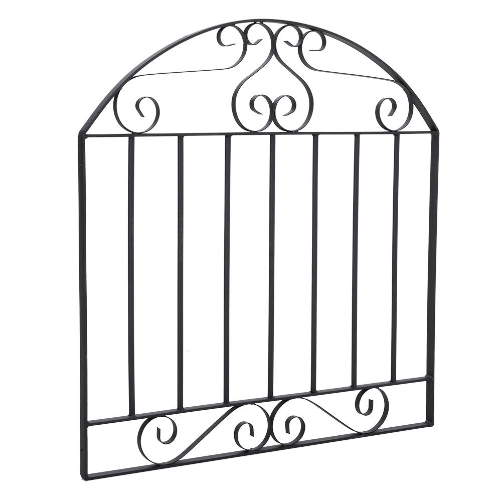 Black Metal Wrought Iron Garden Gate Heavy Duty with Fittings Bolts