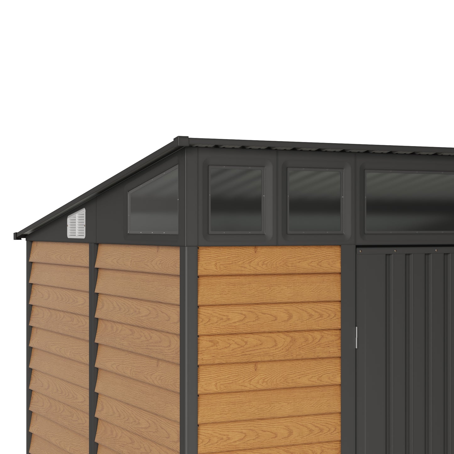 8x7 FT Large Metal Garden Tool Storage Shed