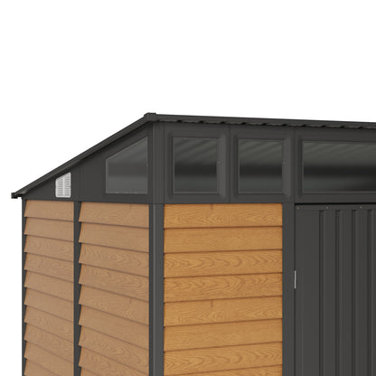 8x7 FT Large Metal Garden Tool Storage Shed