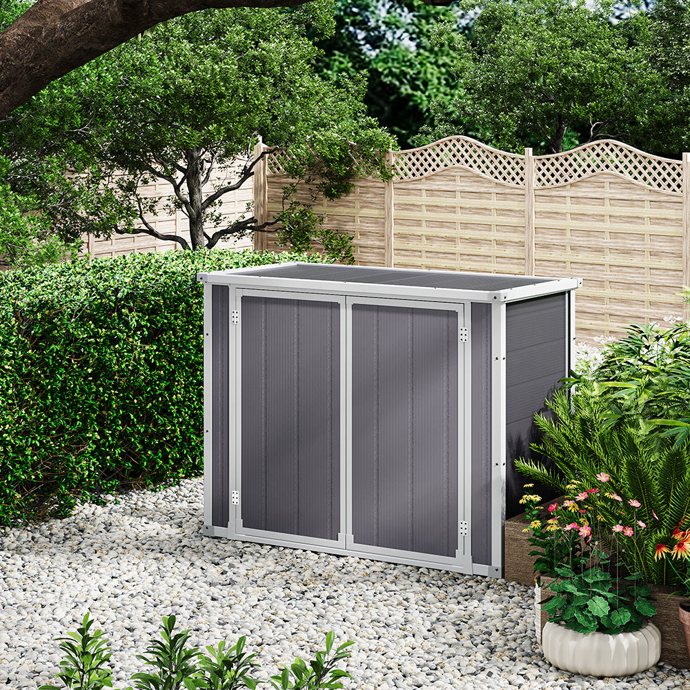 5x2ft Grey Aluminum Alloy Garden Bin Storage Shed