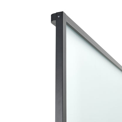 8 Lites Black Framed Transparent Glass Sliding Door without Sliding Hardware Kit