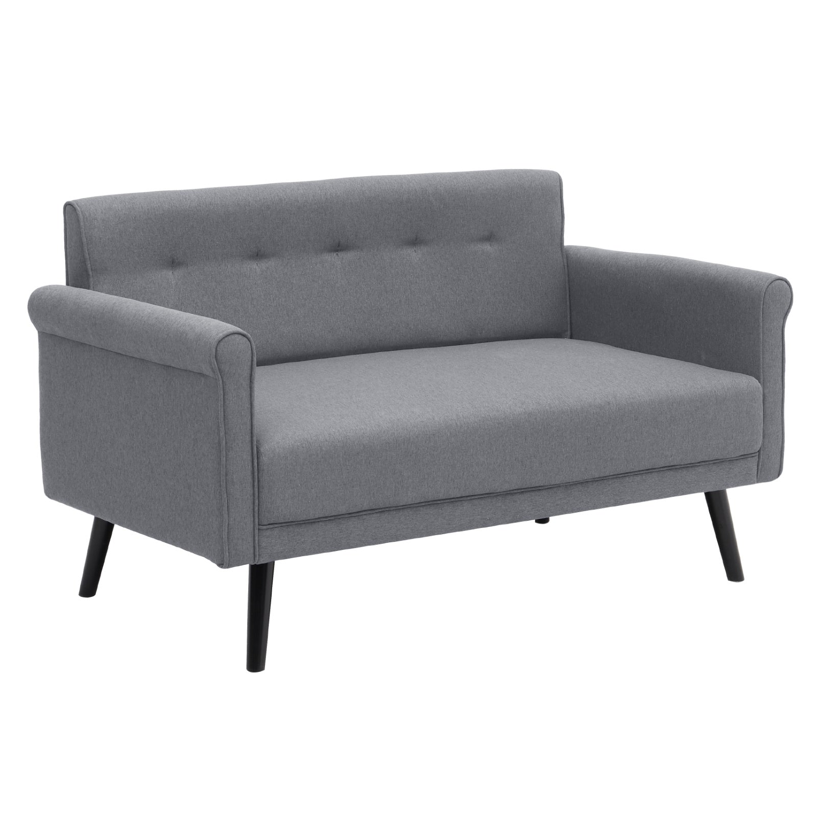 Contemporary Upholstered Love Seat with Rolled Arms