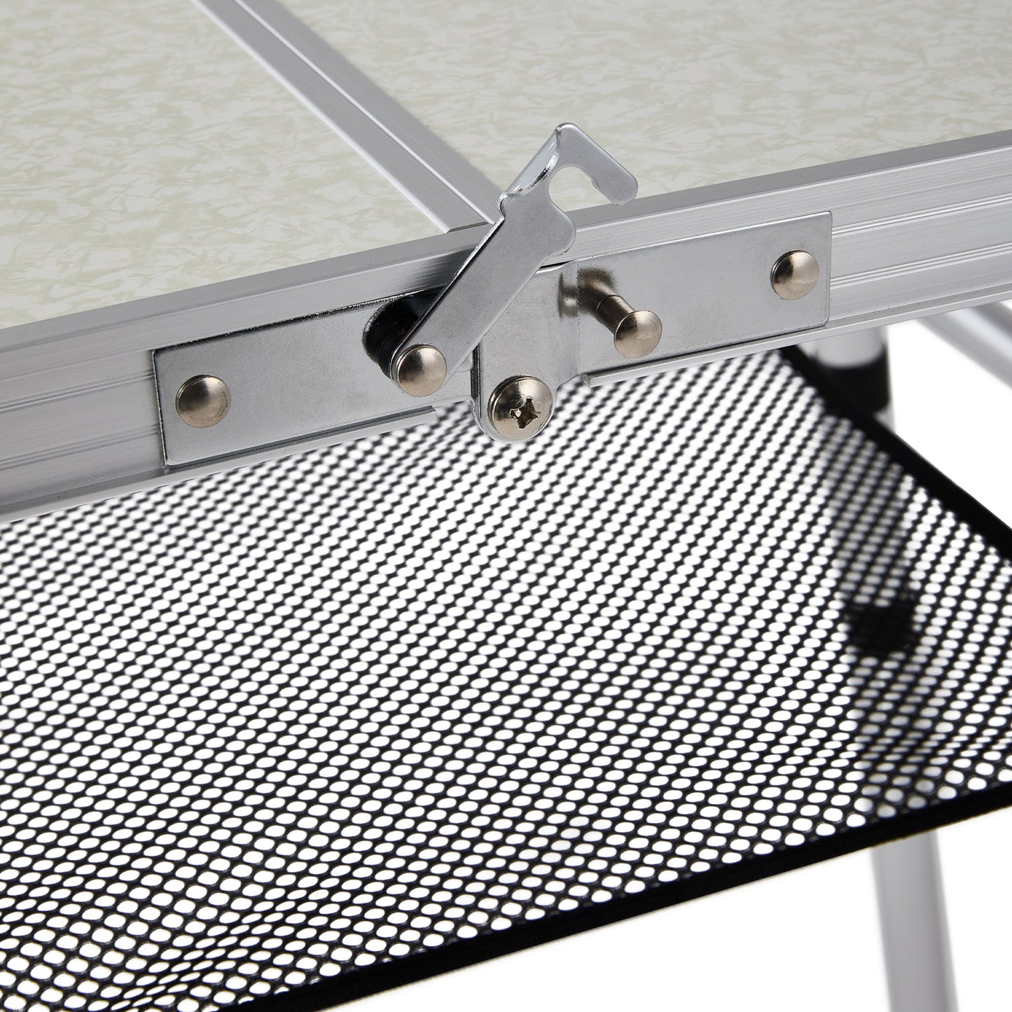 Adjustable Height Folding Camping Table with Carrying Handle