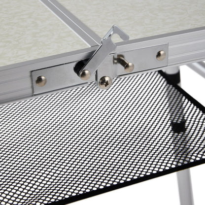Adjustable Height Folding Camping Table with Carrying Handle