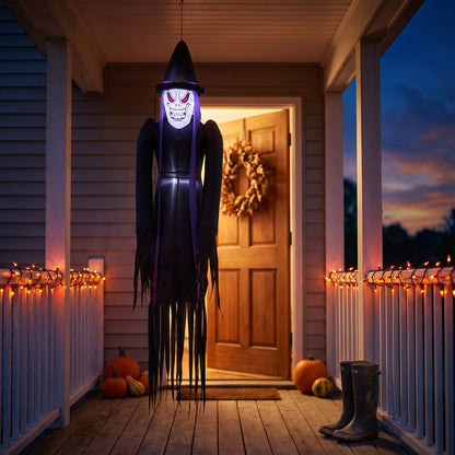 182cm Blow-Up Halloween Scary Witch Inflatable Decoration with Built-in LED Lights