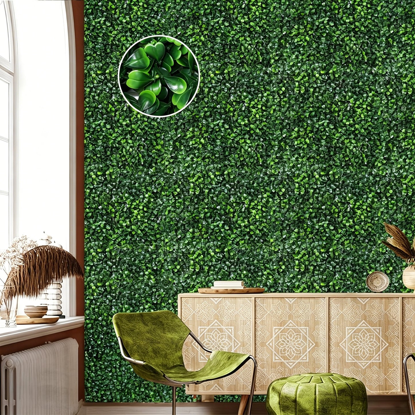 6Pcs Decorative Artificial Boxwood Panels