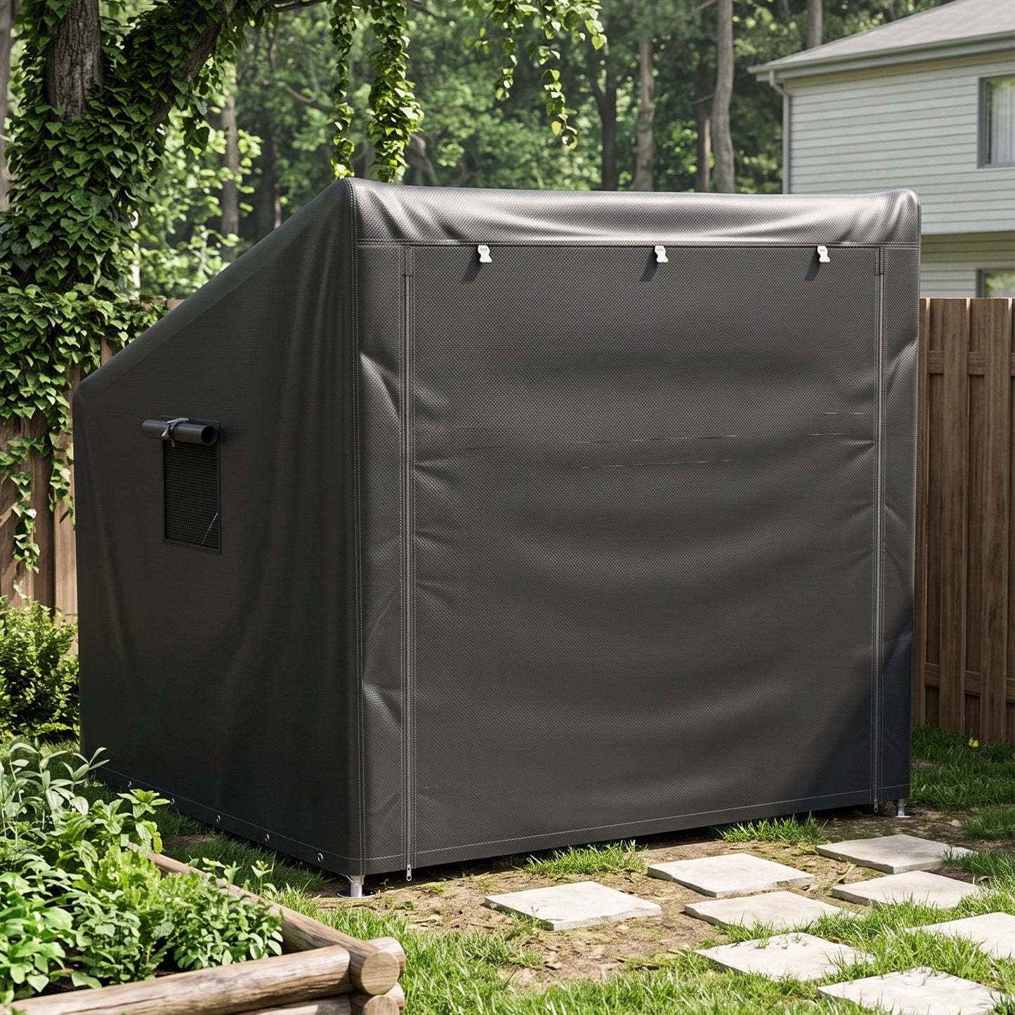 Large Outdoor Bicycle Storage Shed with Waterproof PE Fabric