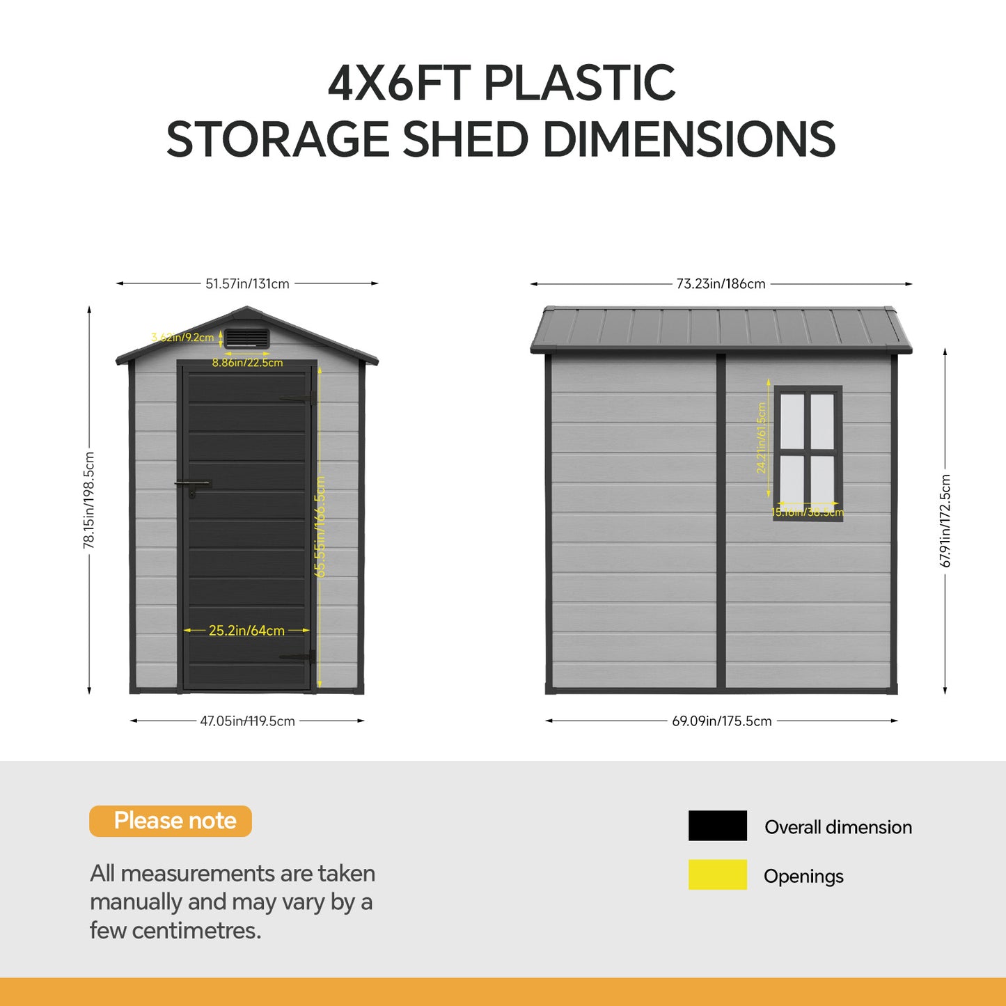 4x6 FT Outdoor Garden Plastic Storage Shed