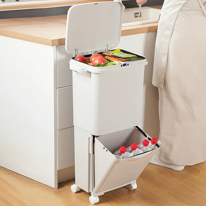 White Rubbish Dustbin Recycling Bin Rubbish Trash Home Kitchen