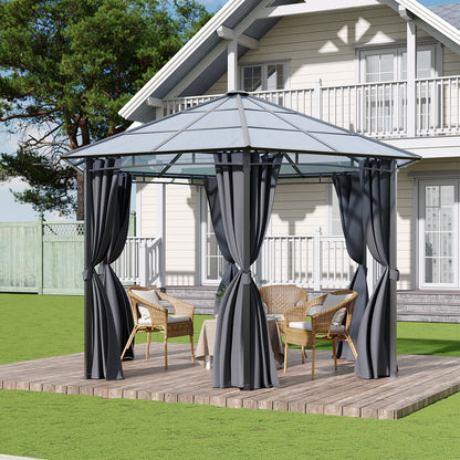 Dark Grey Aluminum & Steel Hexagonal Polycarbonate Canopy