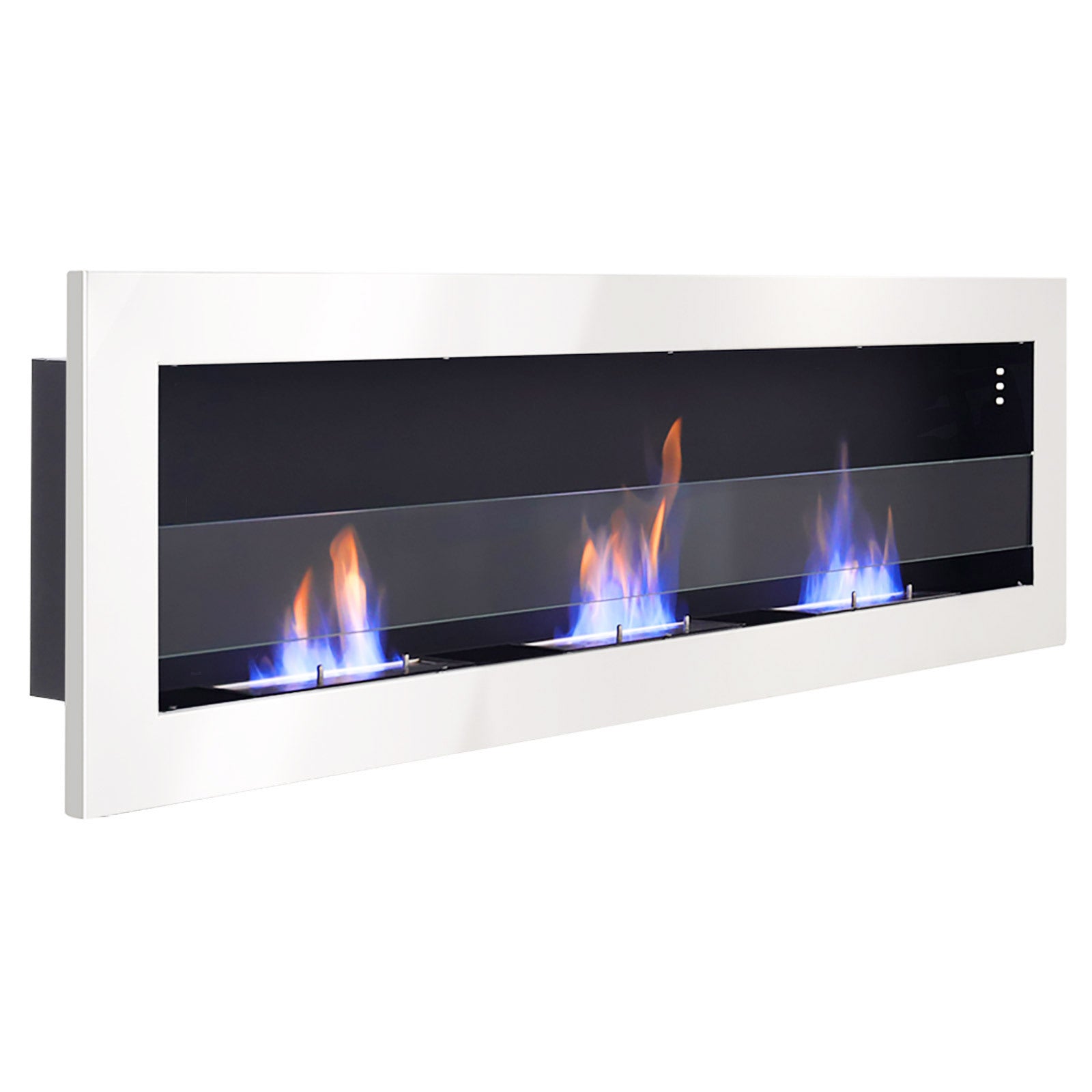 Wall Mounted Stainless Steel Recessed Ethanol Fireplace with Adjustable Flames