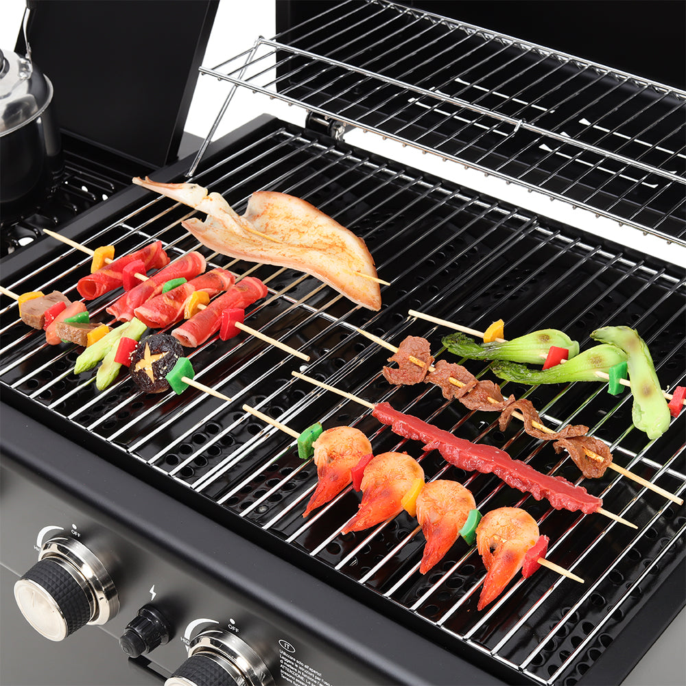 Garden Gas Grill BBQ with 5 Burners and Wheels