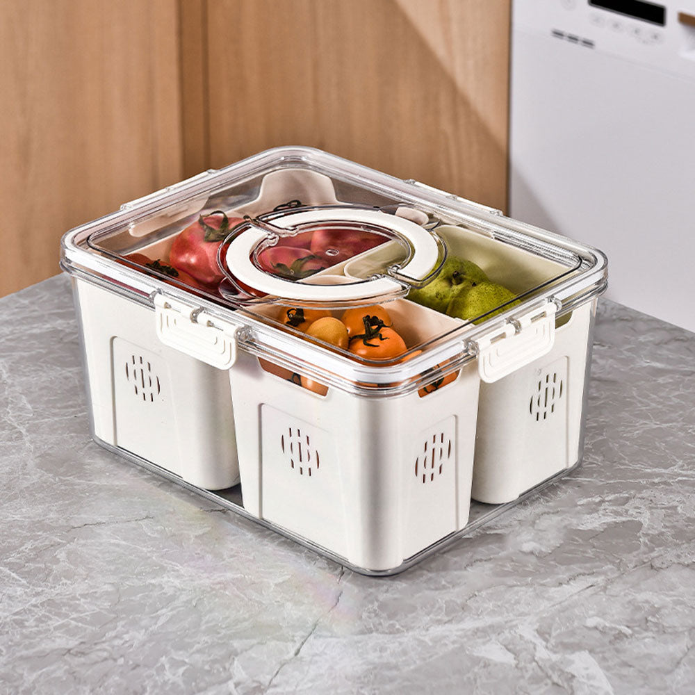 Fridge Storage Container with Three Compartments