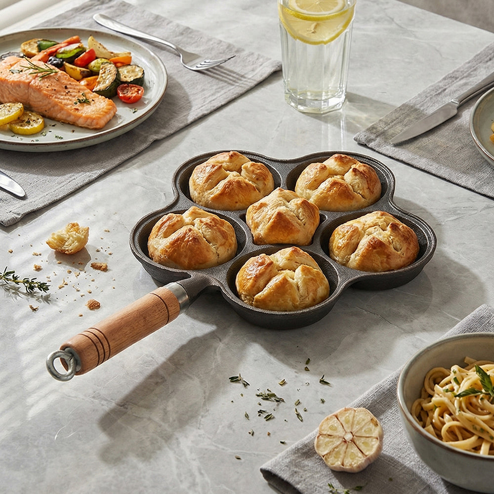 Non-stick 6-hole Cast Iron Egg Frying Pan