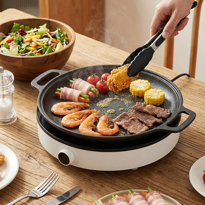 Pre-Seasoned Round Dual-Handle Cast Iron Grill Pan