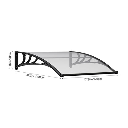 Transparent Outdoor Door Canopy Window Awning with Drainage Channel