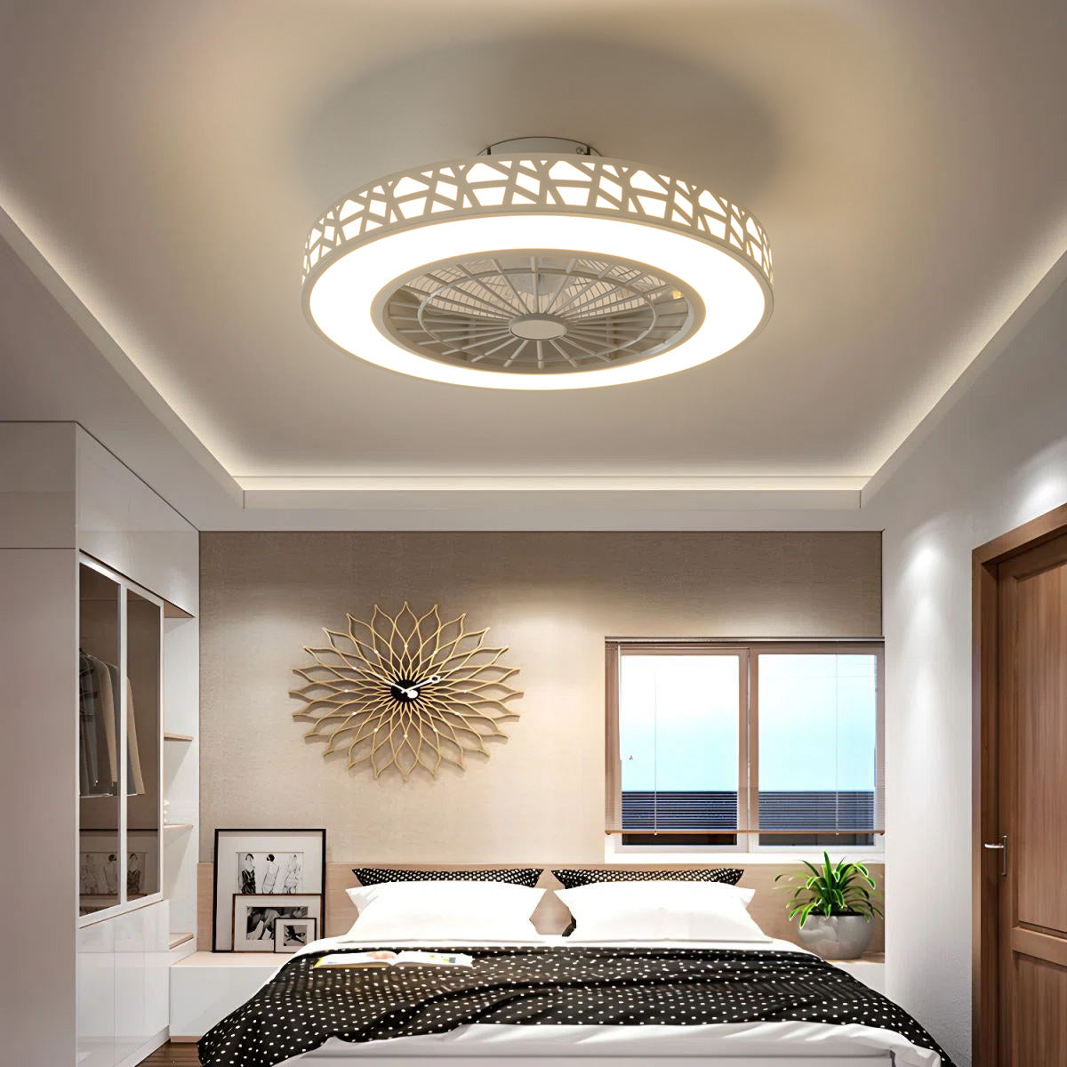 Round Acrylic LED Ceiling Light Fan with Remote Control