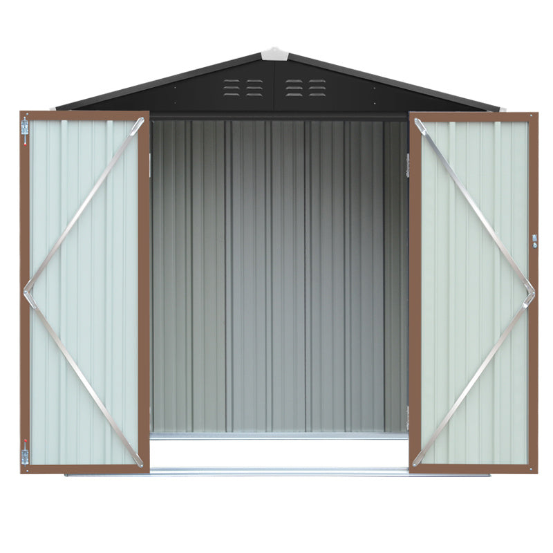 Steel Garden Tool Storage Shed with Gabled Roof Top