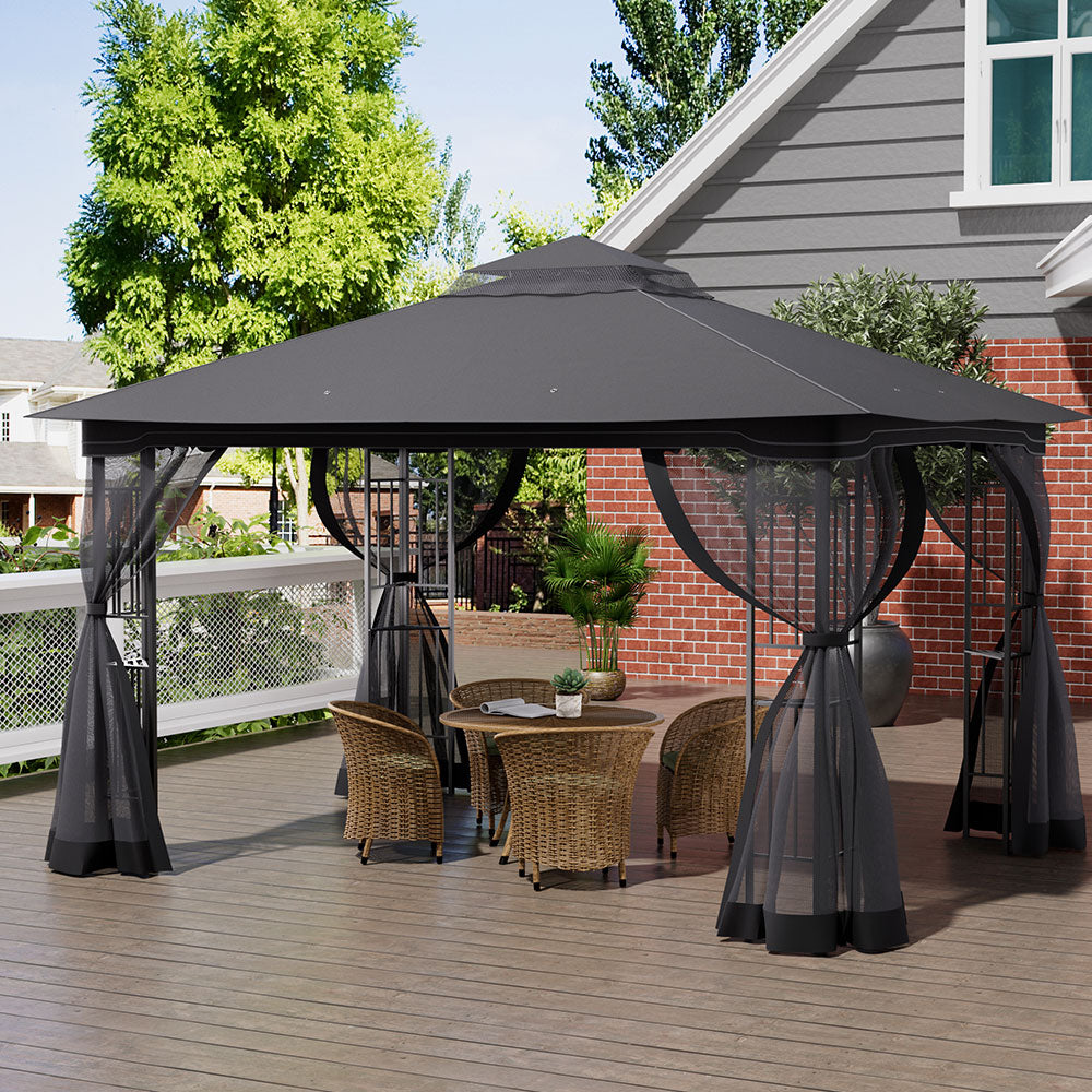 Waterproof Retractable Iron Pergola Canopy Tent and Mesh Screens