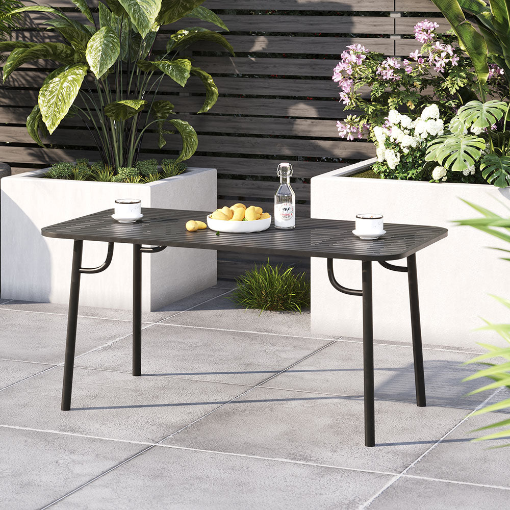 Black Wrought Iron Garden Patio Metal Table