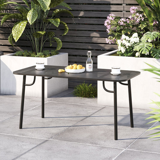 Black Wrought Iron Garden Patio Metal Table