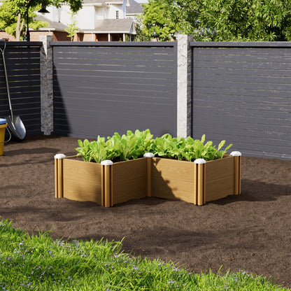 Plastic Wood-Grain Raised Garden Bed Planter