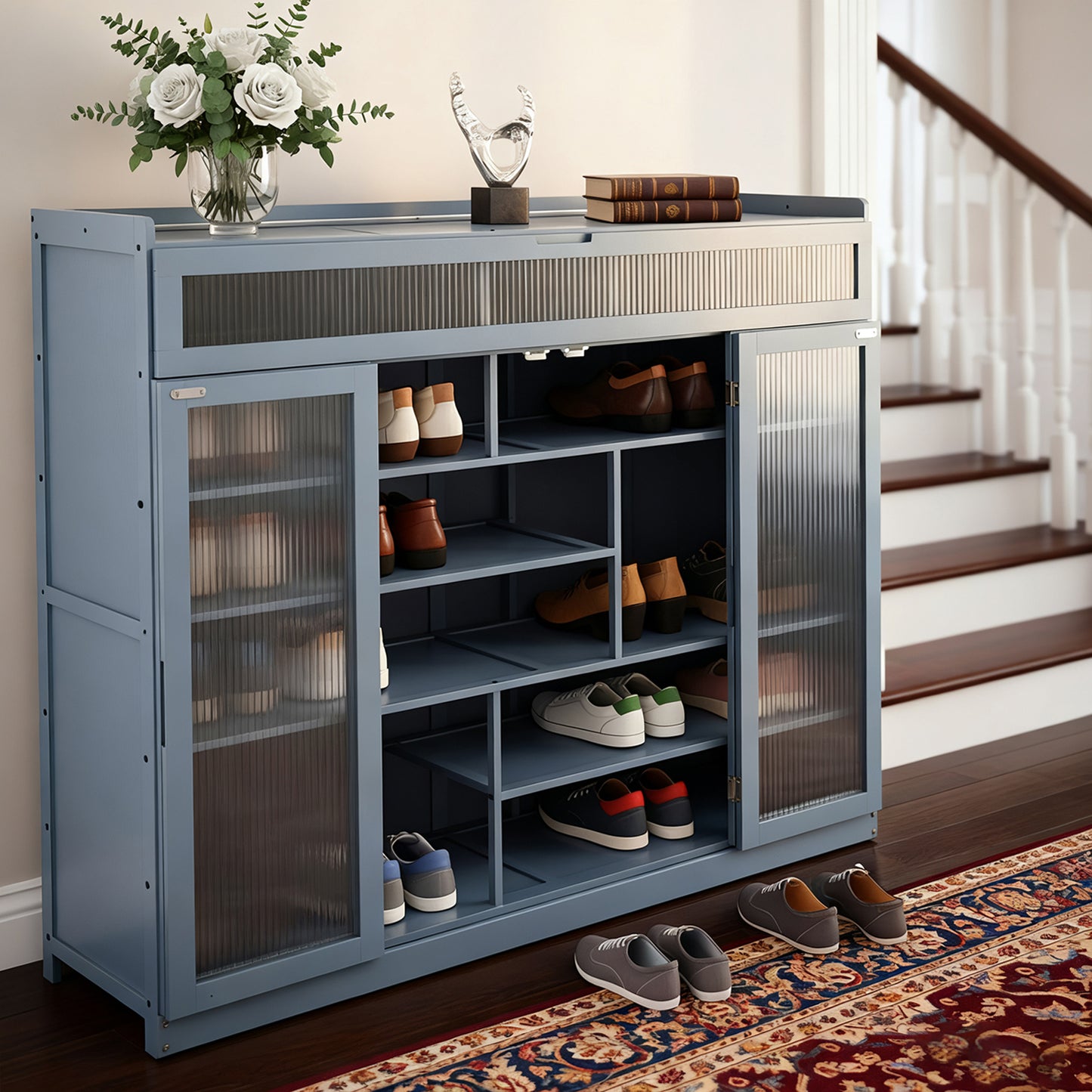 Shoe Storage Cabinet with Folding Doors