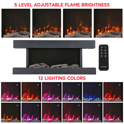 52inch Wall Mounted Electric Fireplace with Remote Control