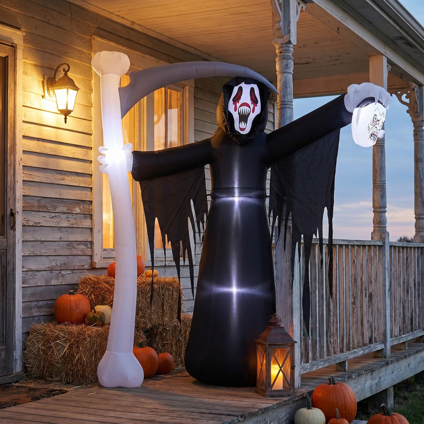 8 FT Halloween Inflatable Grim Reaper with LED Lights