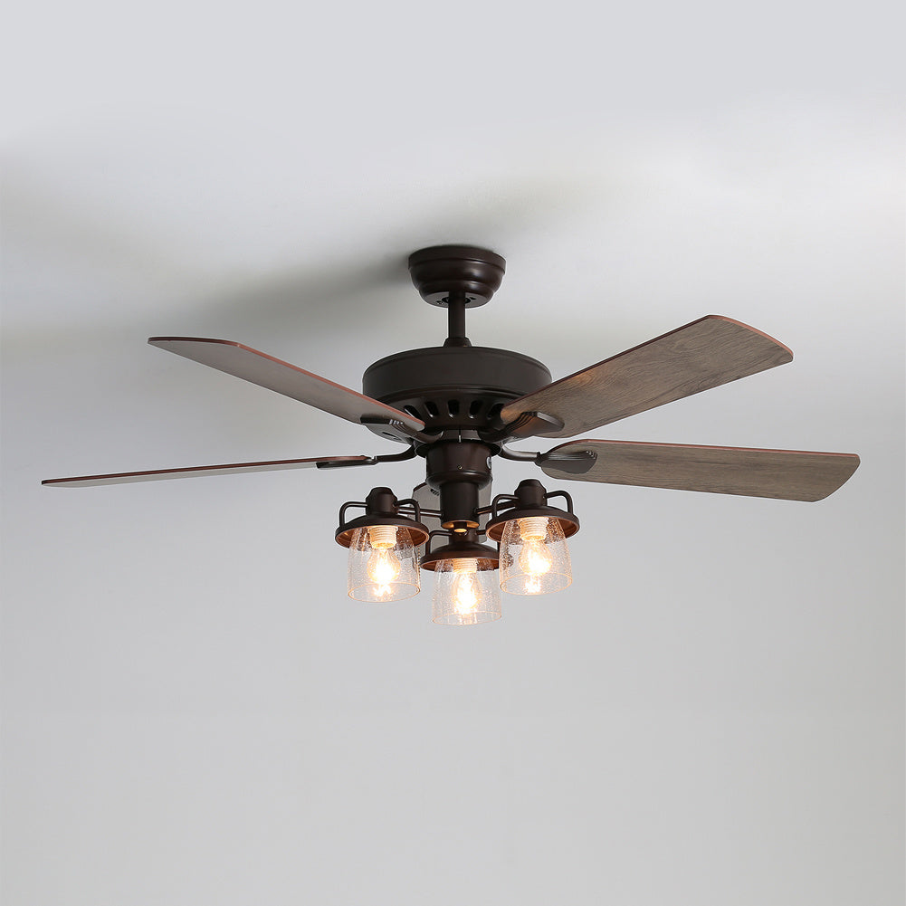 5-Blade Ceiling Fan Light with Remote