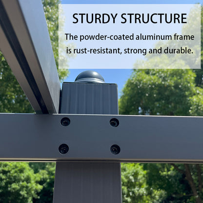 Garden Sanctuary Aluminum Patio Pergola with Canopy