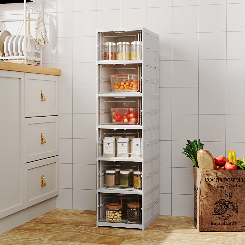6-Tier Plastic Foldable Shoe Storage Box Unit