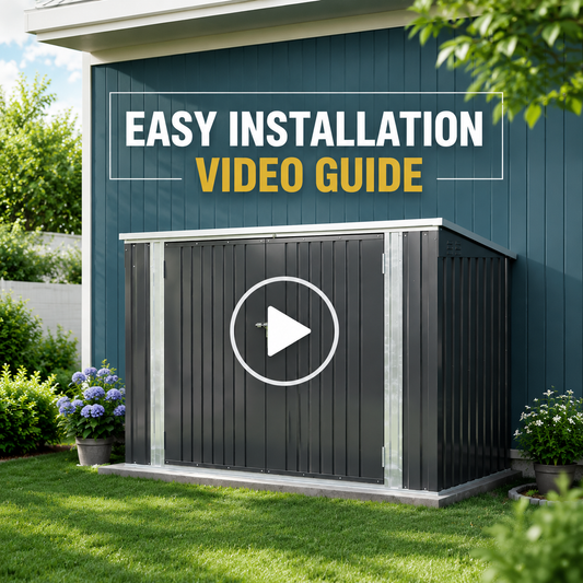 Black/Green/Grey Steel Lockable Garden Bicycle Storage Shed