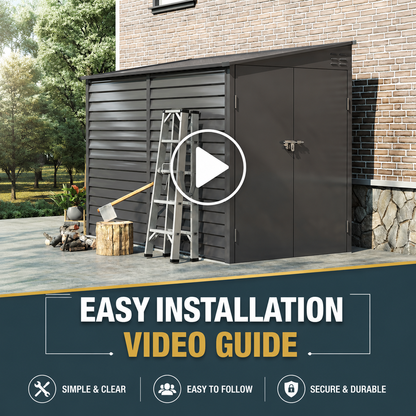 4.6x9FT Wide Outdoor Lockable Steel Storage Shed